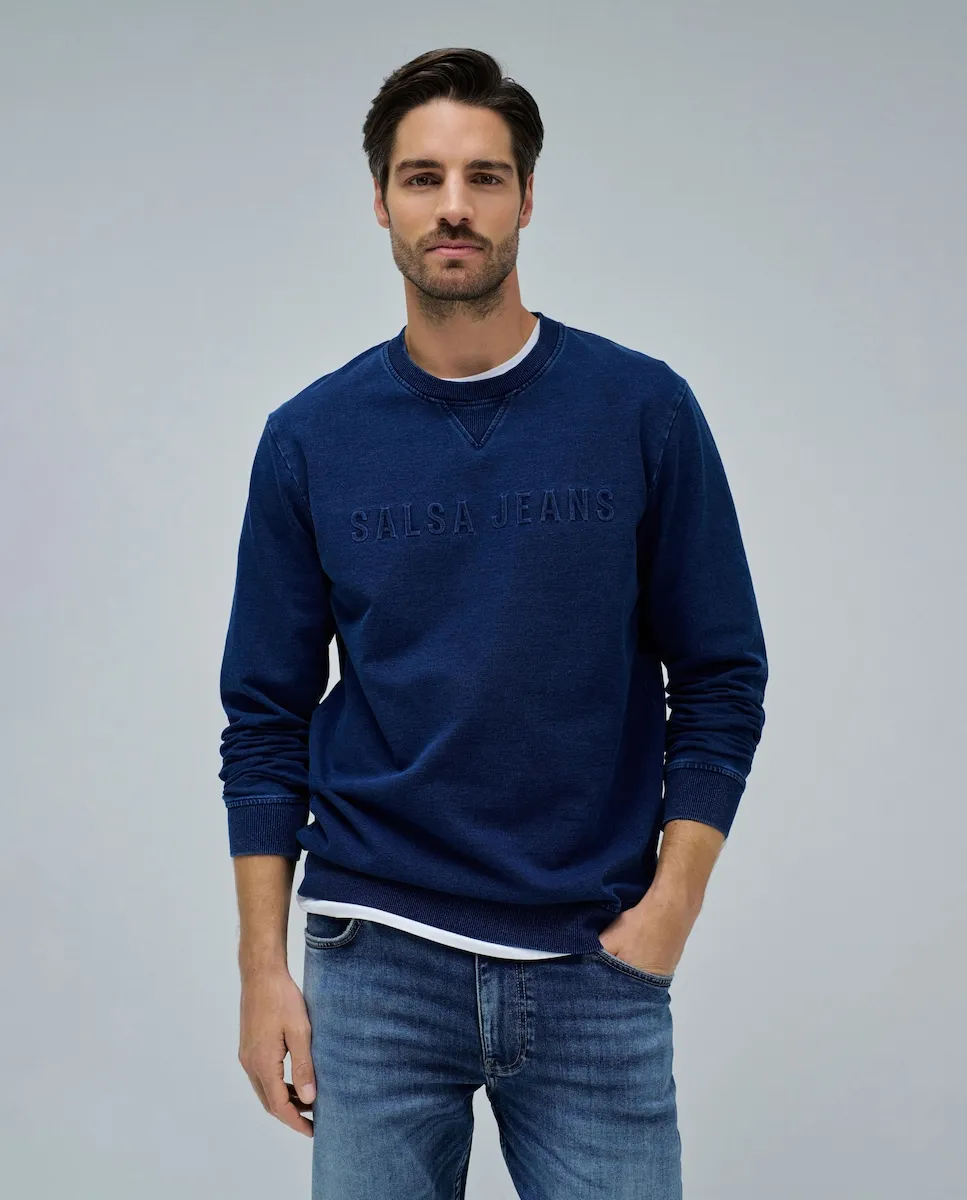 

Мужская толстовка с логотипом Salsa Jeans, светло-голубой