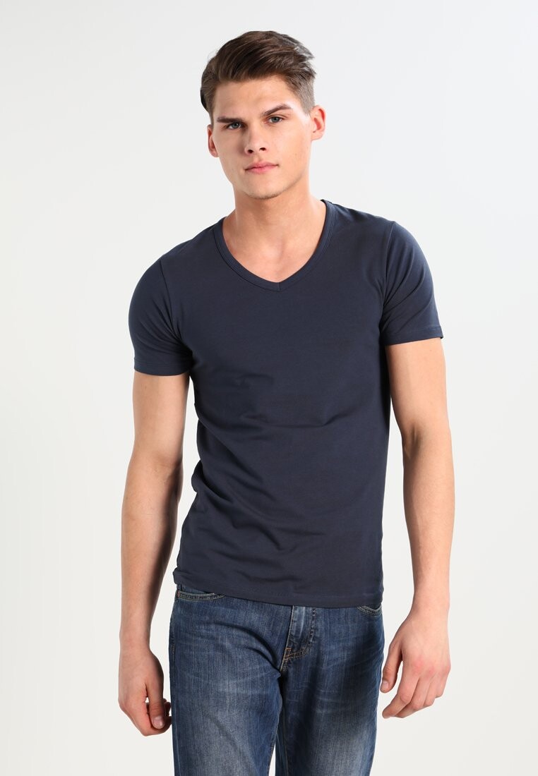 

Базовая футболка BASIC V-NECK Jack & Jones, темно-синий