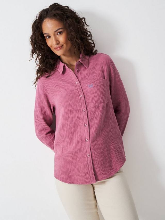 

Хлопковая рубашка Harlie Relaxed Crew Clothing, Pink