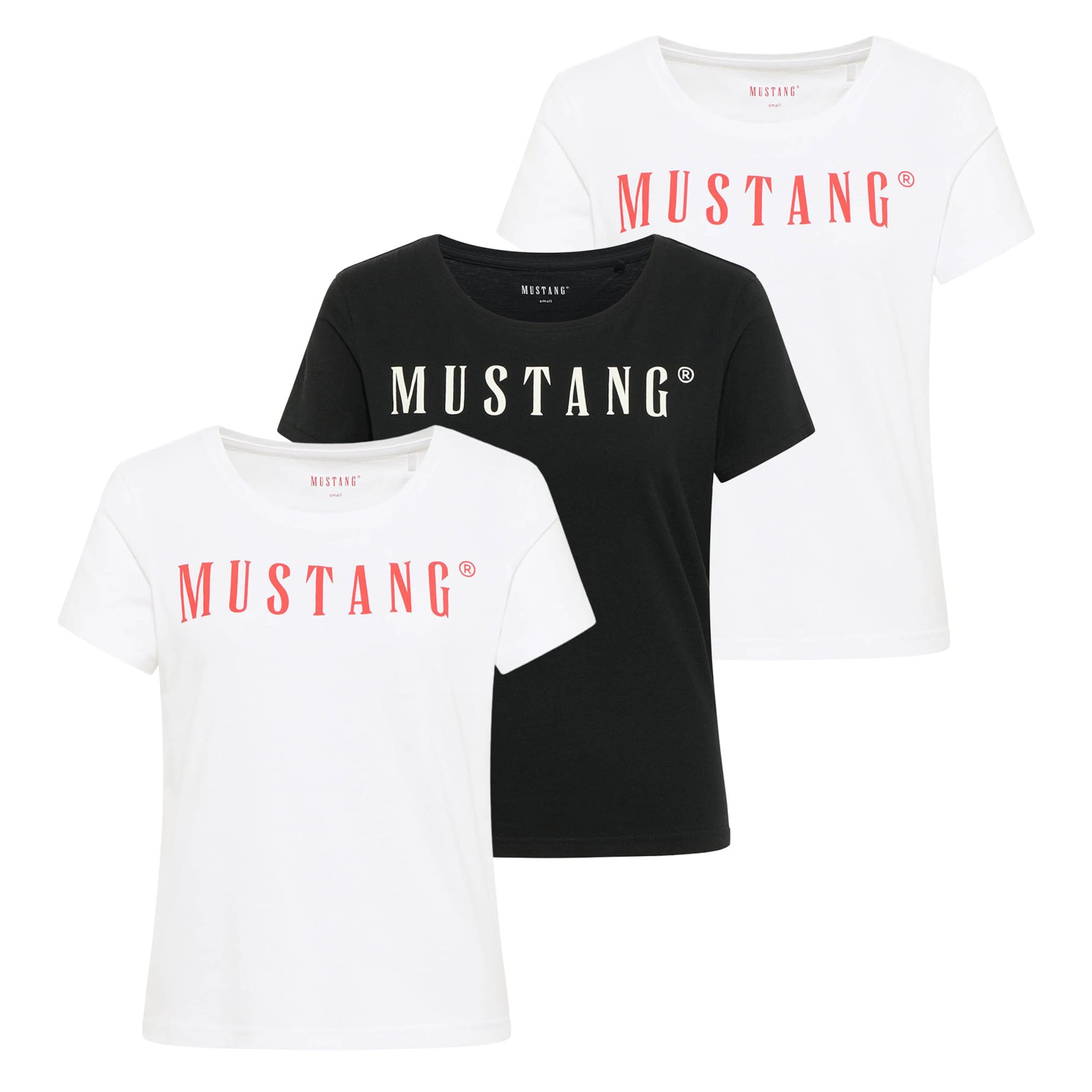 

MUSTANG Футболка в черном и белом цветах, Черный, MUSTANG Футболка в черном и белом цветах