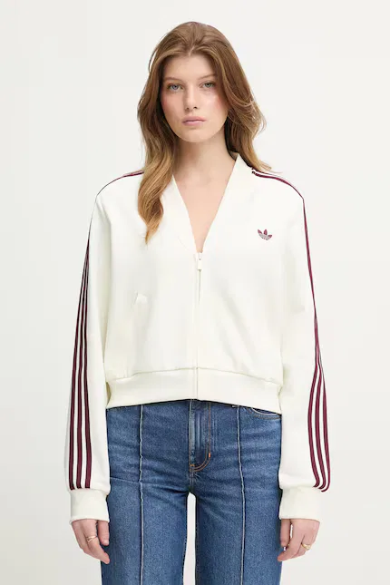 Блуза на молнии женская Adidas Originals, бежевый