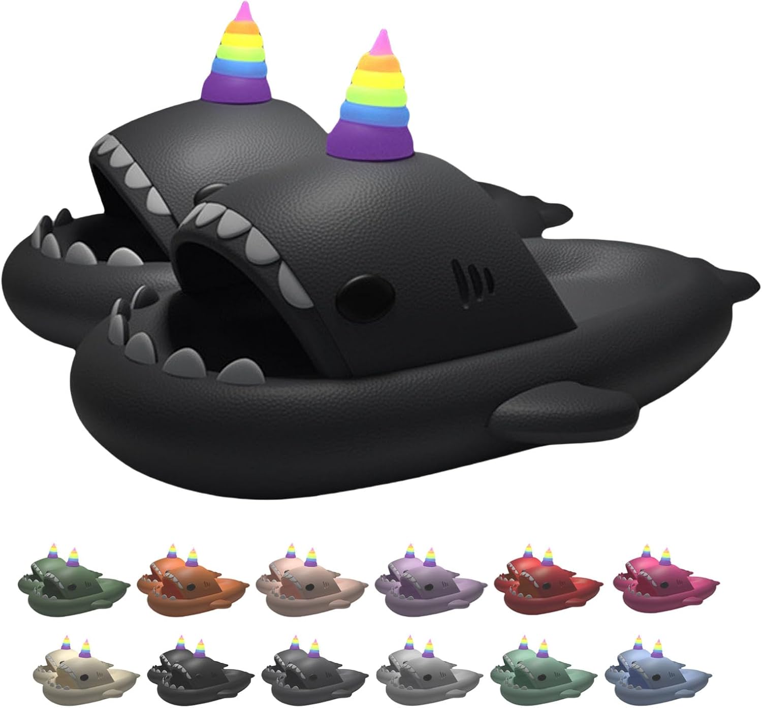 

Тапочки «Единорог-акула» для мужчин и женщин, светящиеся в темноте, из мягкого ЭВА, летние, нескользящие, быстросохнущие Generic