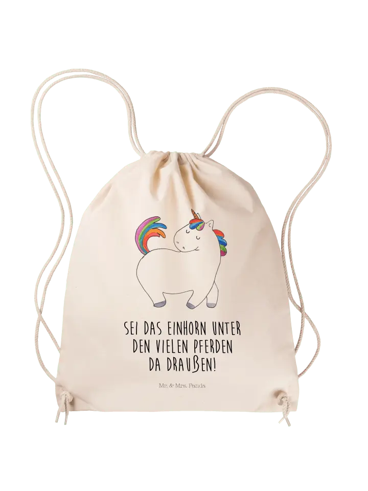 

Спортивная сумка Mr & Mrs Panda Sportbeutel Einhorn Stolzieren, кремовый