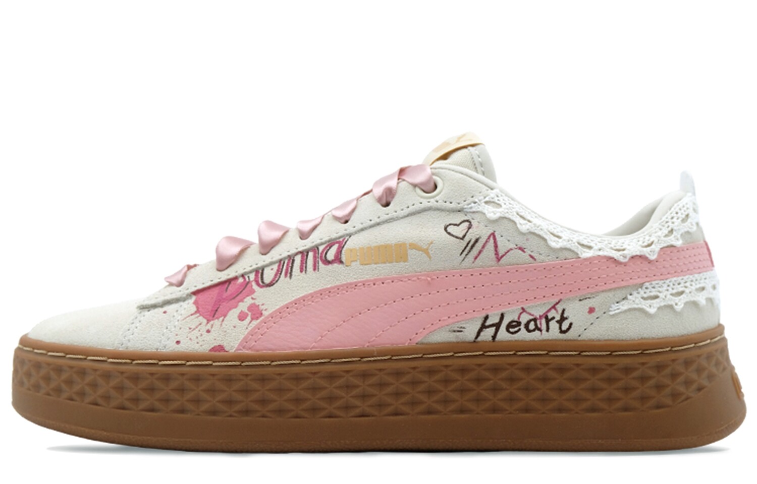 

Кроссовки Puma Smash Platform Skateboarding Shoes Women's Low-top White, белый