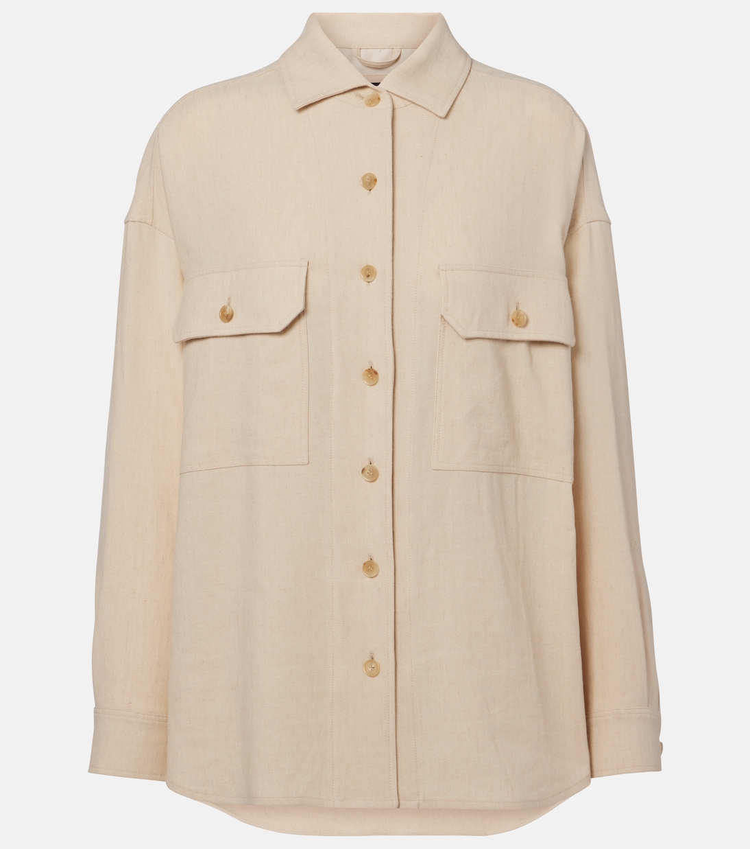 

Рубашка из льна и шерсти Loro Piana, Natural Melange