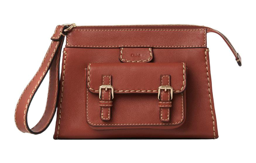 

Chloé Женская маленькая клатч-сумочка Chloe Edith из буйволиной кожи, коричневая