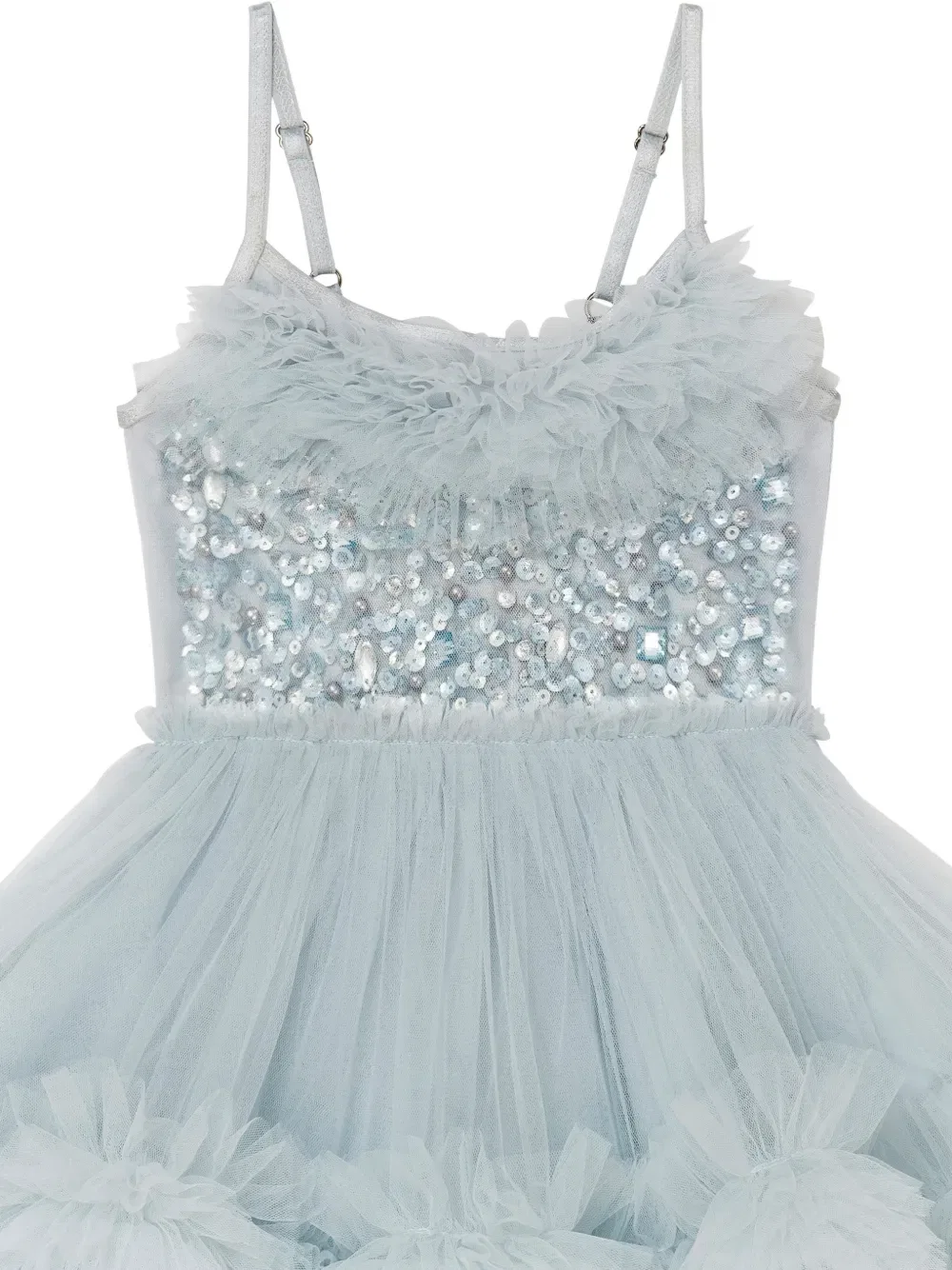 Платье Bebe Coastal Glow с оборками, украшенное пайетками Tutu Du Monde, синий — фото 3