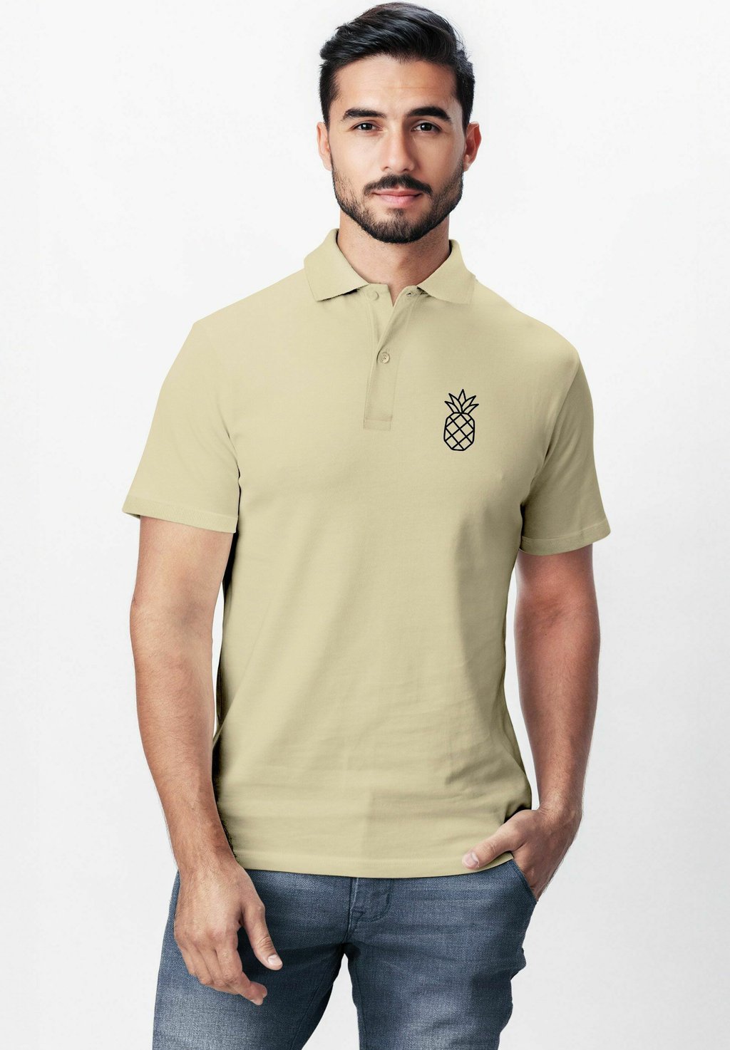 

Рубашка поло MIT GRAFIK – KURZARM MIT ANANAS LOGO Neverless, бежевый