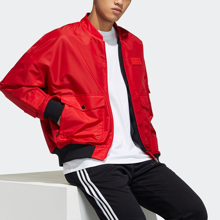 Куртка-бомбер Ryv мужская алая Adidas Originals, цвет Scarlet — фото 4
