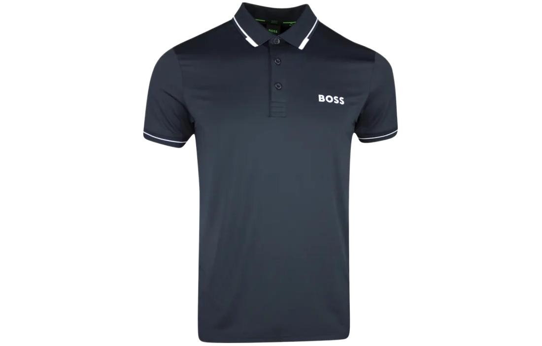 

Футболка поло с коротким рукавом и принтом логотипа Boss HUGO BOSS, морской синий