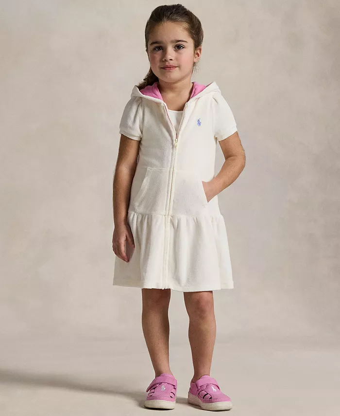 

Детский и для девочек худи с капюшоном из махровой ткани Polo Ralph Lauren, белый