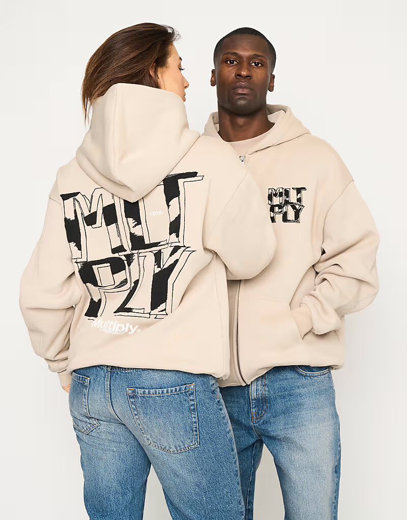 

Multiply Apparel - Strong - Толстовка оверсайз однотонного серо-коричневого цвета