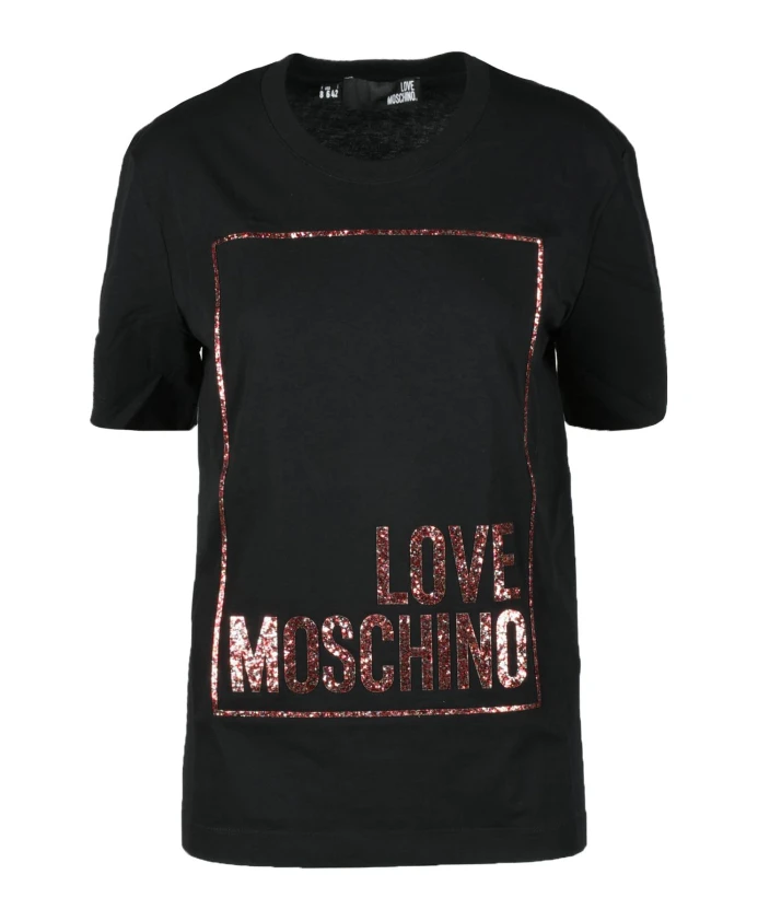 

Хлопковая футболка стильного дизайна Love Moschino, черный