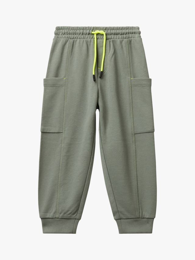 

Детские хлопковые джоггеры с кулиской Benetton, Green