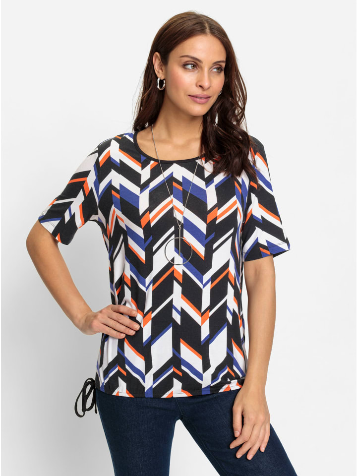 

Рубашка с принтом экрю и королевского синего цвета WITT WEIDEN