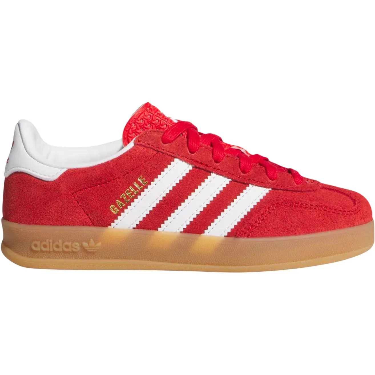 Adidas Originals Кроссовки для скейтбординга GAZELLE INDOOR Suede Abrasion Resistant Low top детские красные — фото 3
