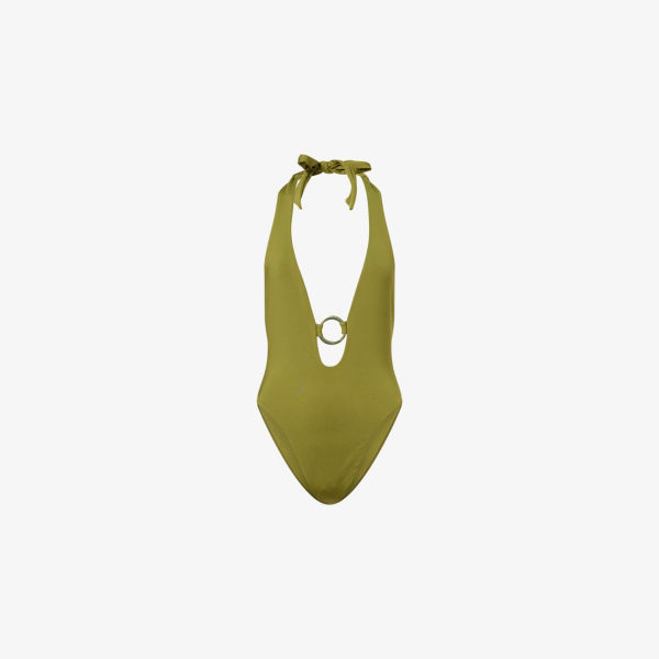 

Монокини Montego с глубоким вырезом и кольцевыми деталями Monday Swimwear, оливковый