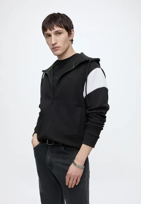Толстовка на молнии Boss Union saggy zip up sweatshirt, черный — фото 4