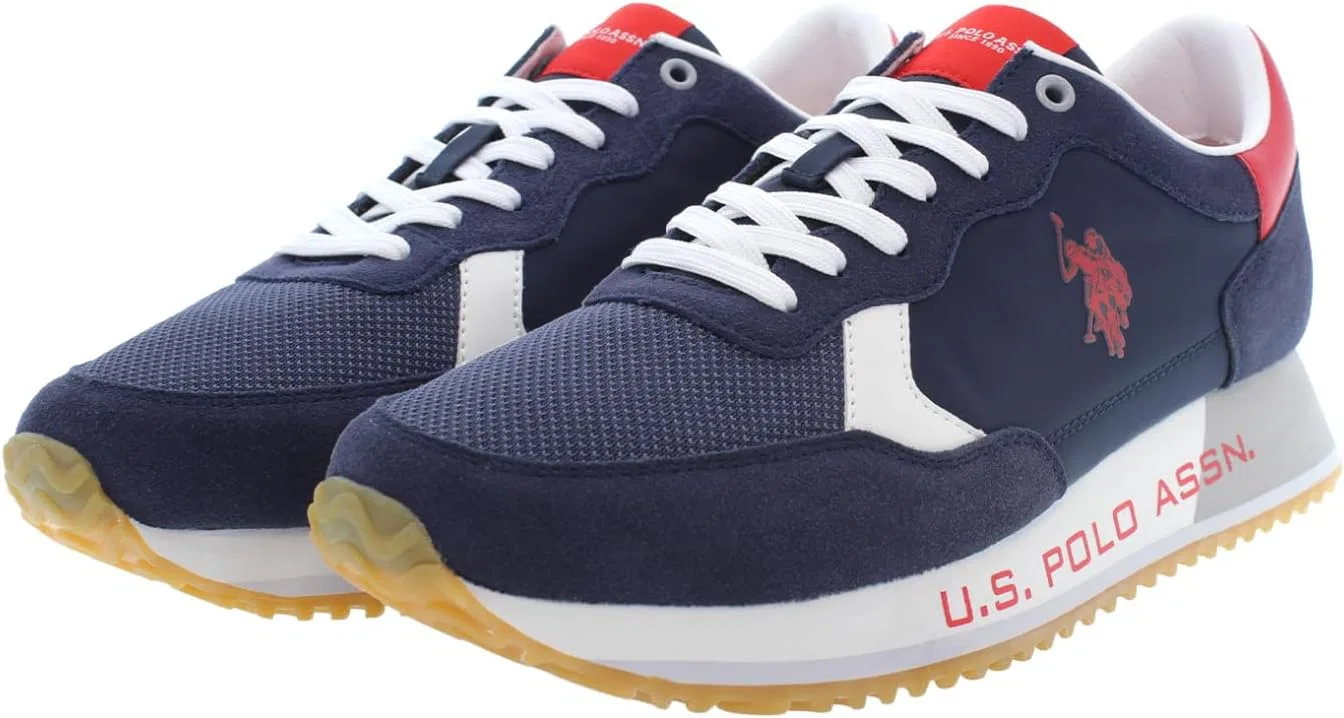 Кроссовки-поло Scarpe US Running Cleef 006M в цвете Pelle Scamosciata/Tessuto Dark Blue US24UP03 U.S. Polo Assn., синий — фото 3