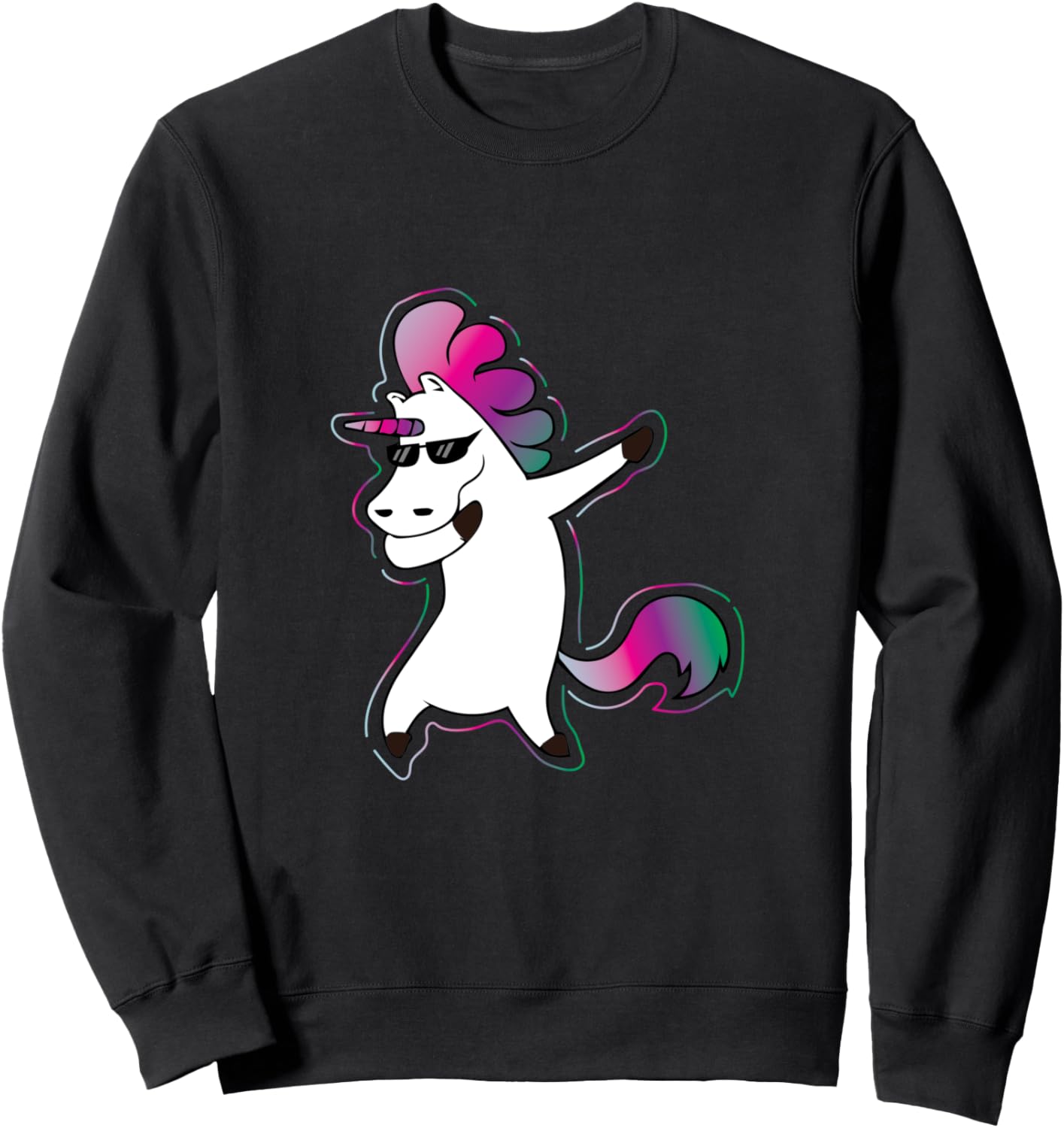 

Милый единорог в солнцезащитных очках, делающий «дэб», забавная толстовка в подарок Uab Kidkis, черный