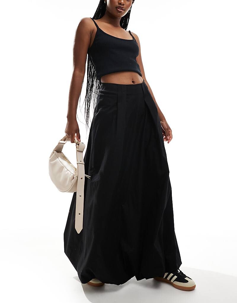

ASOS DESIGN – юбка макси из хлопкового поплина черного цвета