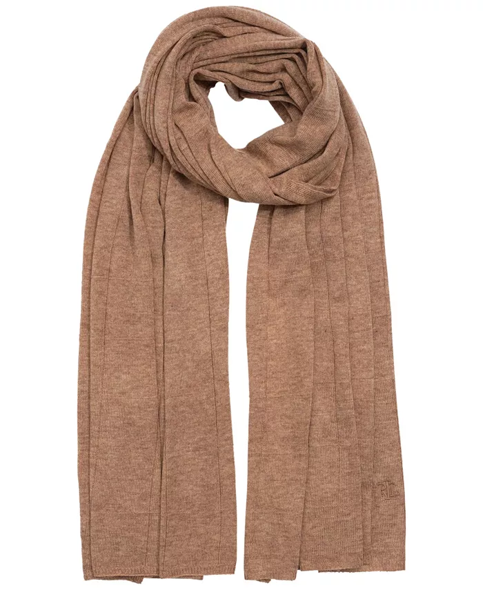 

Шарф Grid Texture Knit Wrap Lauren Ralph Lauren, коричневый