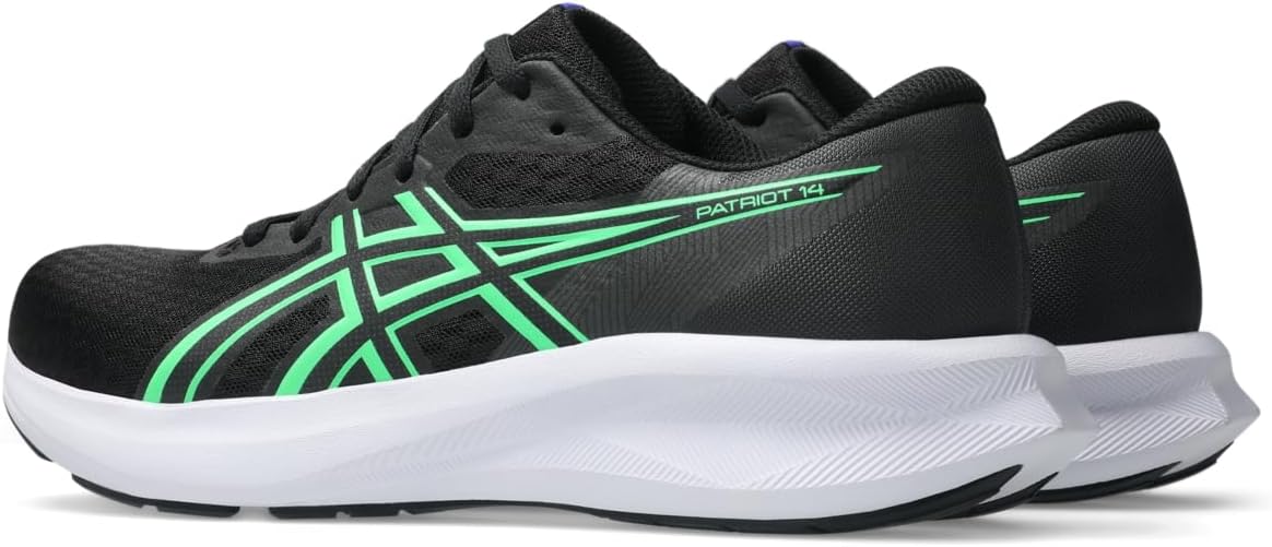 Мужские кроссовки для бега ASICS Patriot 14, черный/зеленый/ярко-зеленый — фото 3