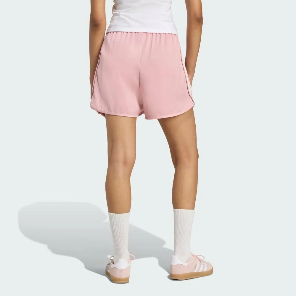 Шорты Originals из атласа с оборками и тремя полосками Adidas, pink — фото 2