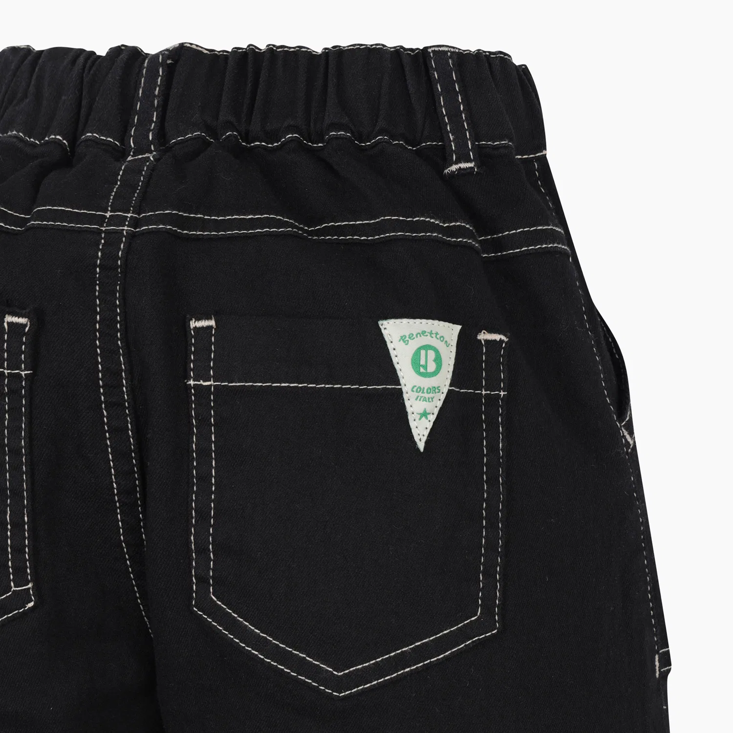 Детские цветные брюки-багги чёрные от Benetton Kids — фото 4