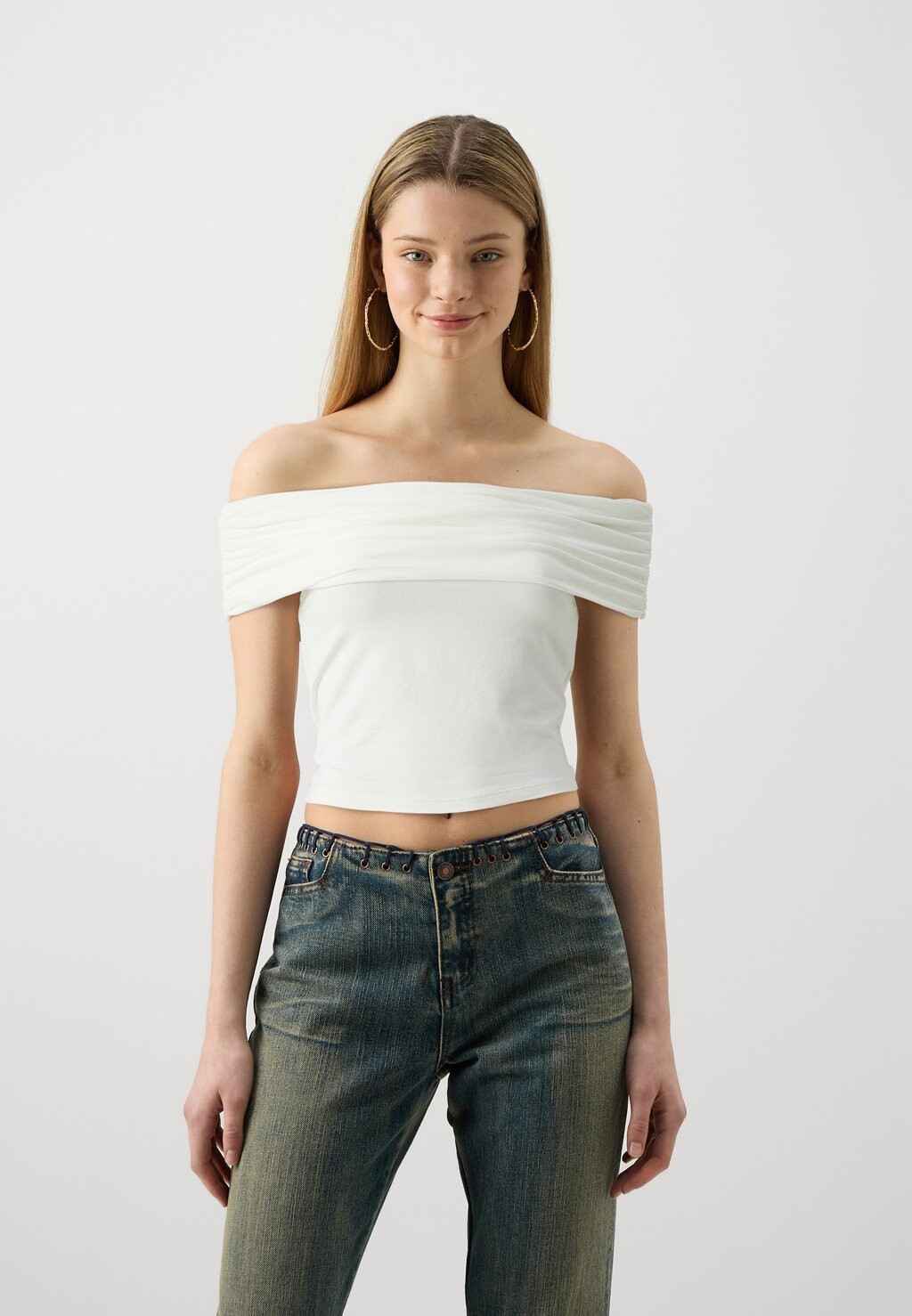 

Футболка с принтом ONLLIVE LOVE OFF SHOULDER Only, белый