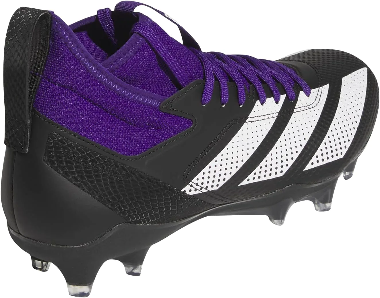 Футбольные бутсы Adidas Adizero Impact для взрослых, унисекс, черный/белый/фиолетовый — фото 3