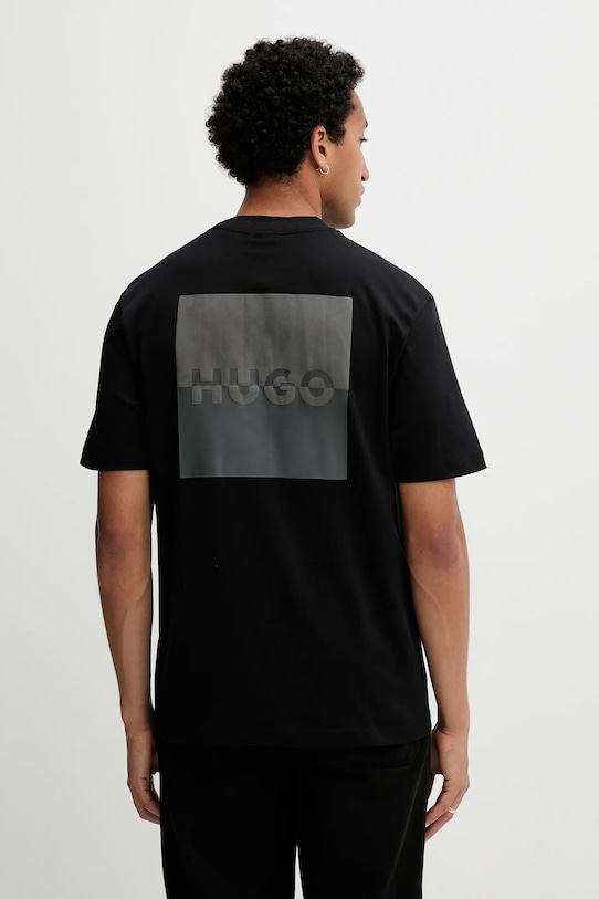 

Хлопковая футболка Hugo, черный