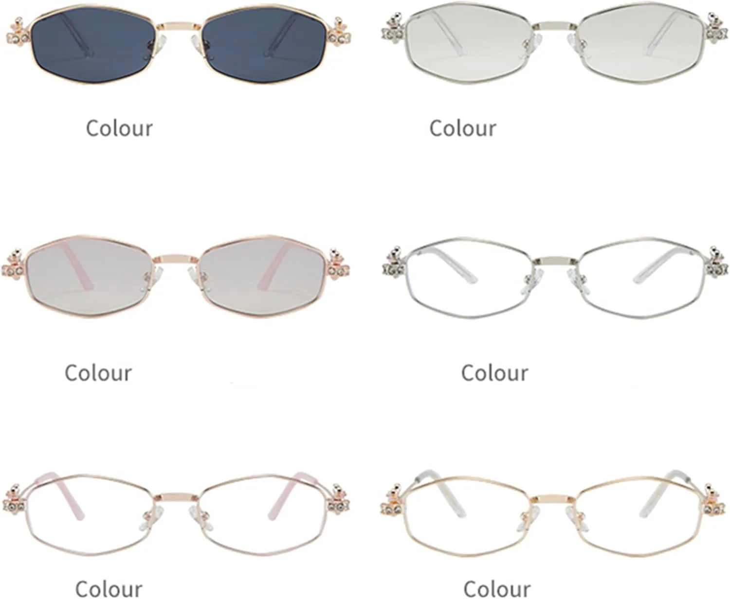 

Модные солнцезащитные очки Polygon в маленькой оправе в стиле ретро со стразами для женщин, металлические, бриллиантовые, винтажные, для вечеринок bullabulling, C3