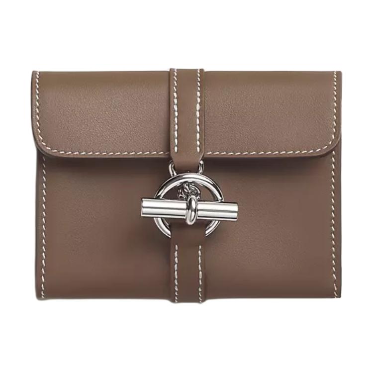 

HERMES Женский бумажник из мягкой кожи кофе