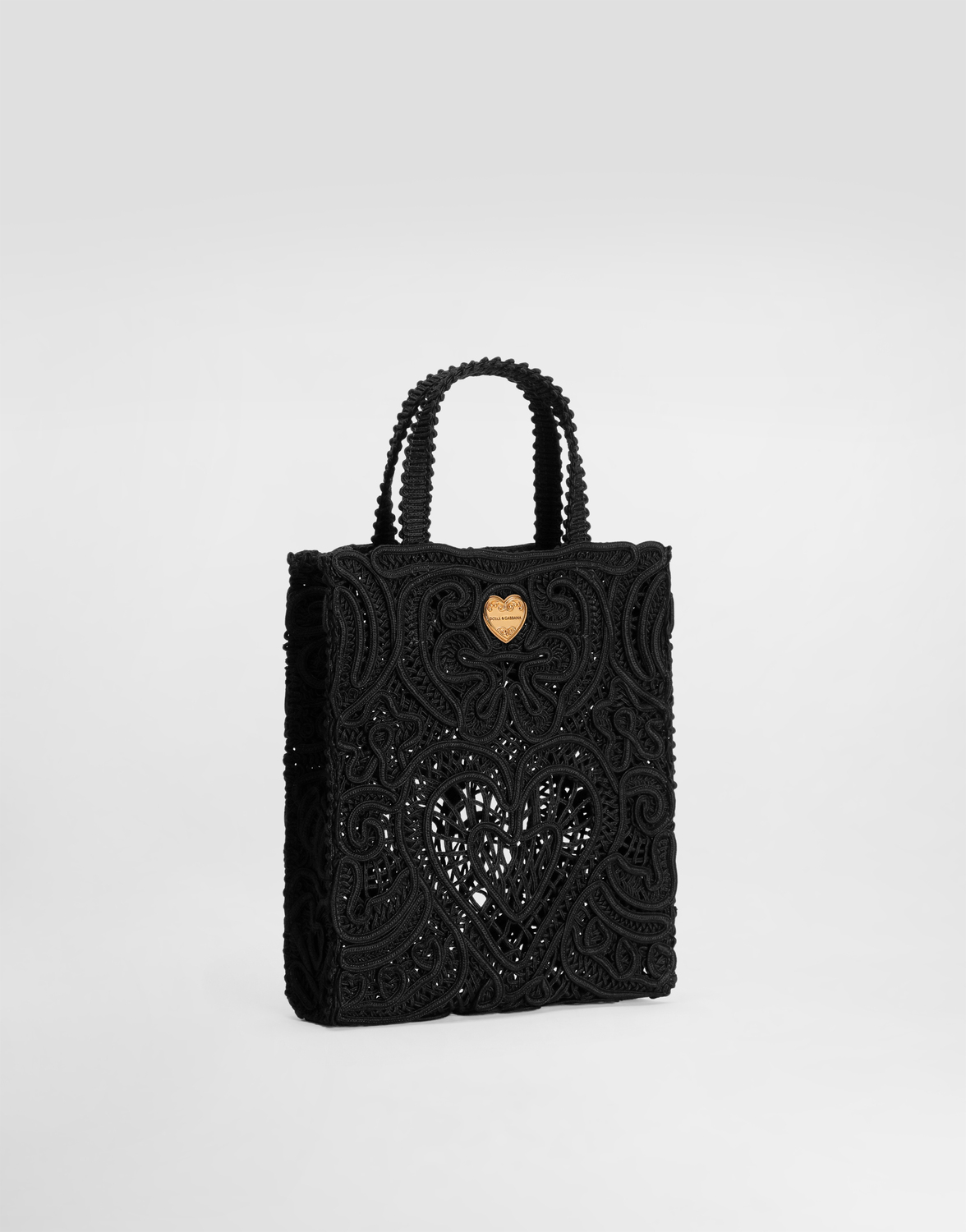 Маленькая шоппер-сумка из кордоне кружева Dolce & Gabbana, черный — фото 3