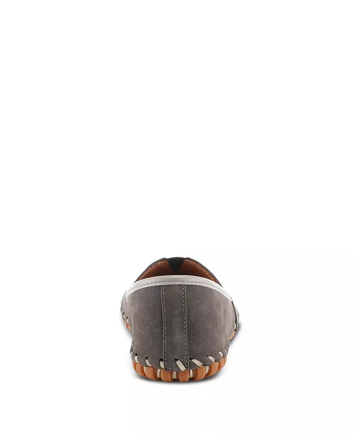 Kathaleta Suede Slip-On Comfort Туфли на плоской подошвеs с V-образной эластичной выемкой, поддержкой свода стопы и съемной стелькой Spring Step, серый — фото 4