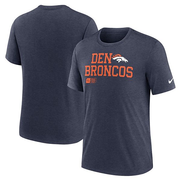 

Мужская футболка Denver Broncos Overlap Lockup Tri-Blend цвета нави Nike