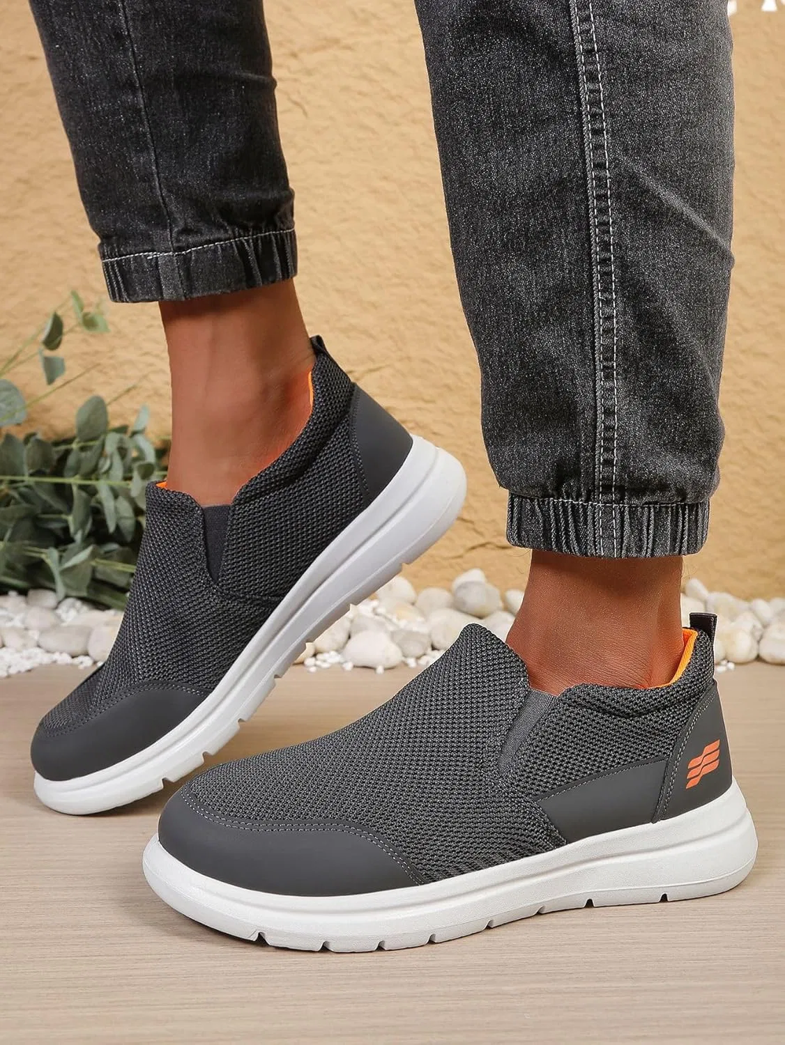 Лоферы мужские, кожаные, без бренда, модель Flat Round-Toe, черный SPKFHD — фото 3