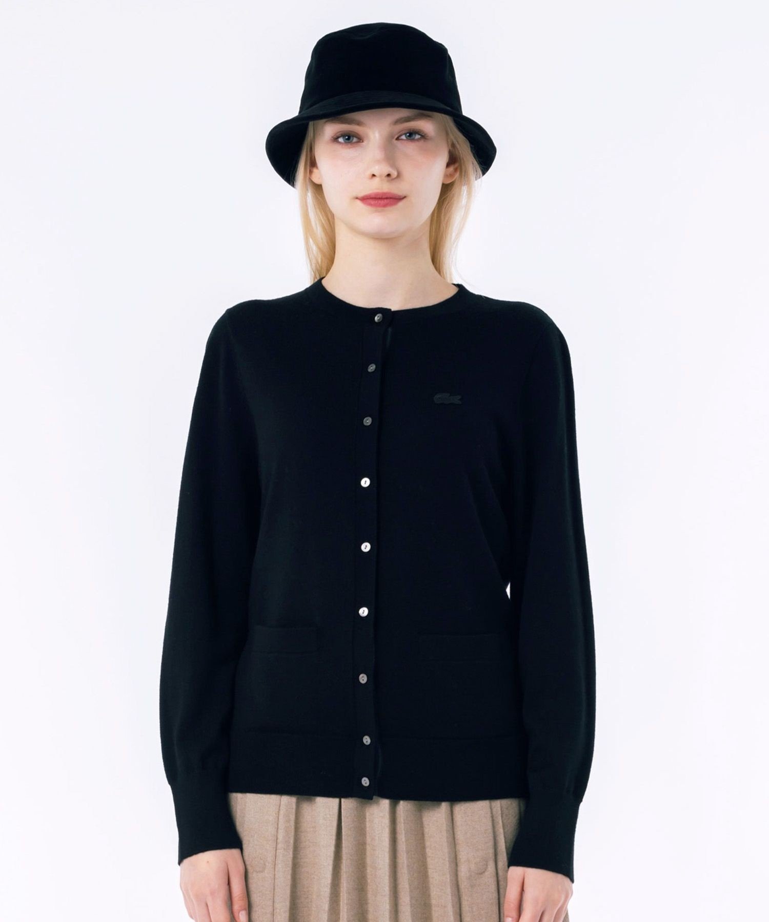 Кардиган LACOSTE Вязаный Шерстяной, Black