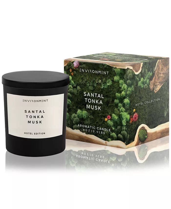 

Свеча Santal, Tonka & Musk (в стиле 5-звездочных отелей), 8 унций ENVIRONMENT, белый