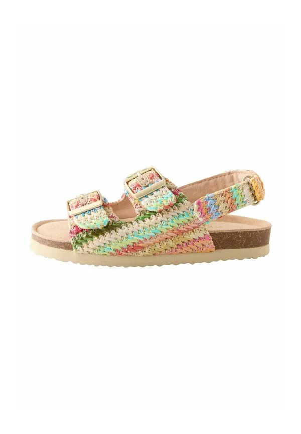 Сандалии с широкой и закрытой колодкой Next, Rainbow Raffia