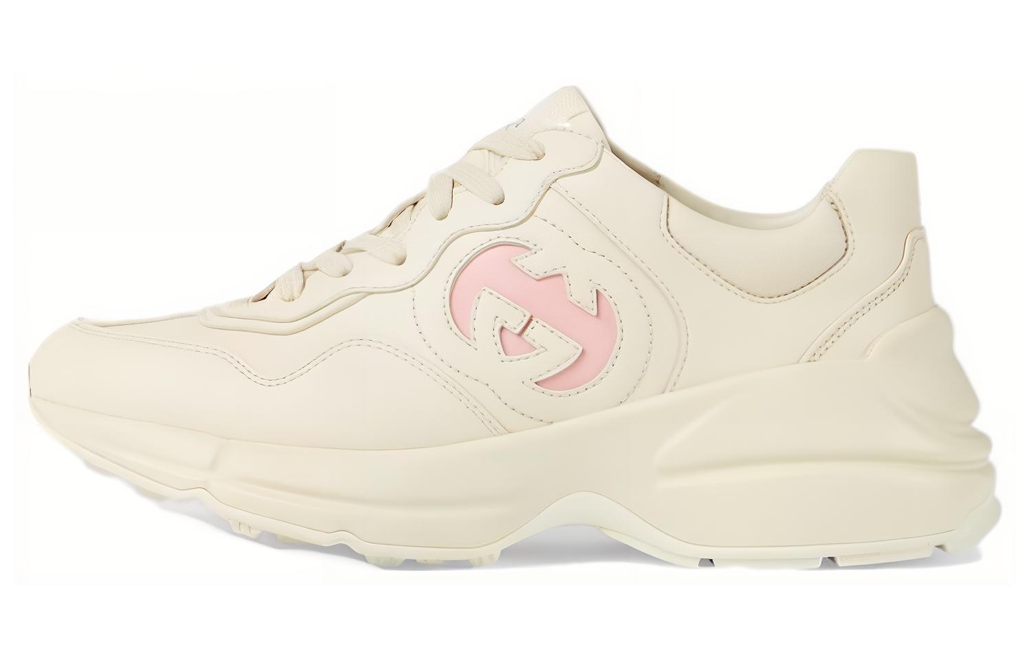 Женские кроссовки Rhyton 'Ivory Wild Rose' GUCCI, цвет слоновая кость белый