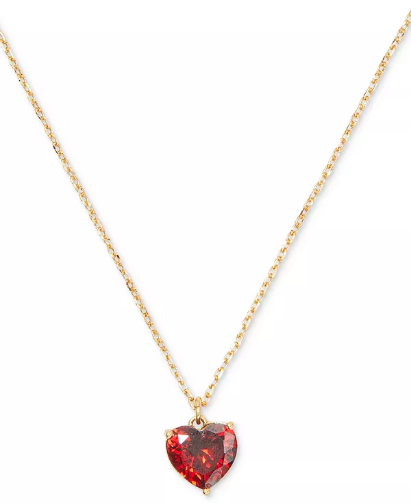 

Ожерелье с подвеской в форме сердца из золотистого камня, 16 дюймов + удлинитель 3 дюйма Kate Spade New York, clear/gold.