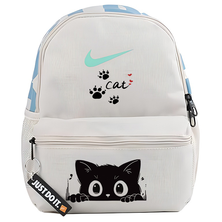 

Nike Тканевый рюкзак женский серо-белый, Cute Black Cat