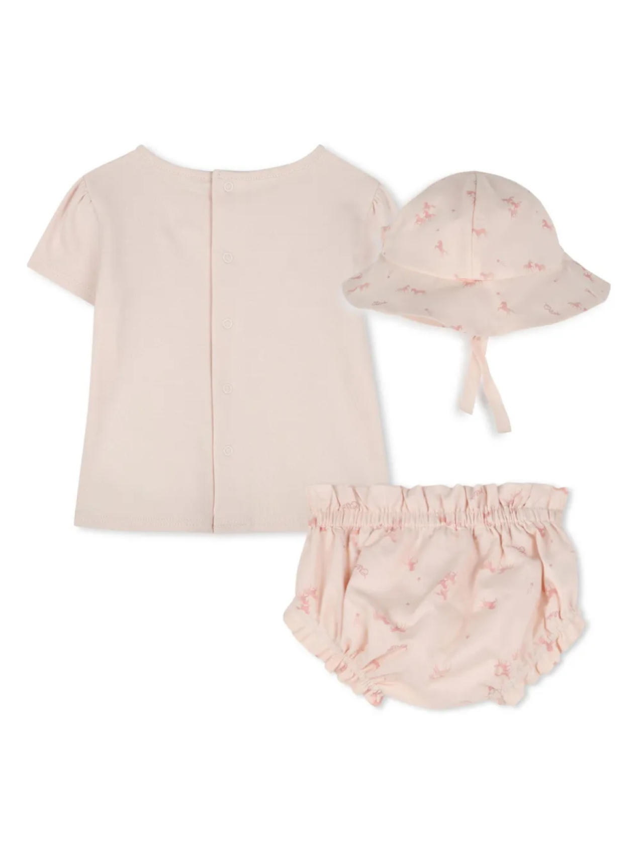 Chloé Kids комплект из футболки и блумеров, розовый — фото 2