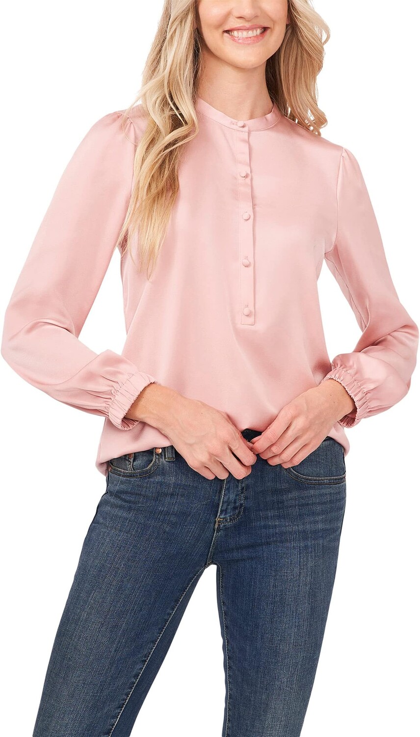 

Блуза CeCe Long Sleeve Charmeuse Blouse w/ Neck Tie, цвет Misty Pink