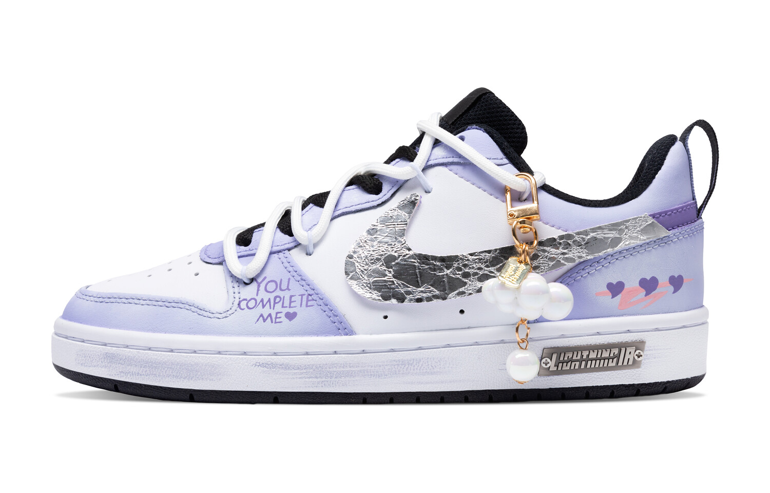 

Кроссовки Nike Court Borough Skateboarding Shoes Women's Low-top White/purple, светло-фиолетовый