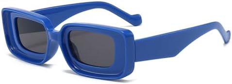 

Солнцезащитные очки конфетных цветов прямоугольной формы для женщин, винтажные солнцезащитные очки для мужчин, модные солнцезащитные очки цвета шампанского в стиле панк MTZJH, Blue Grey