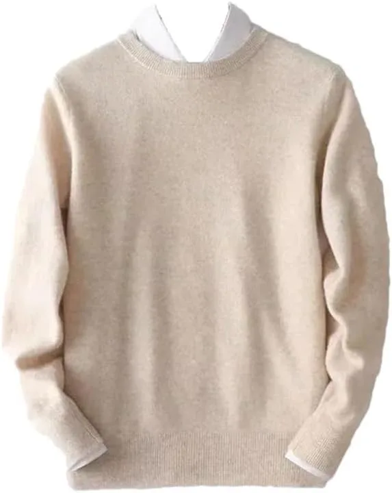 

Мужской вязаный свитер с круглым вырезом