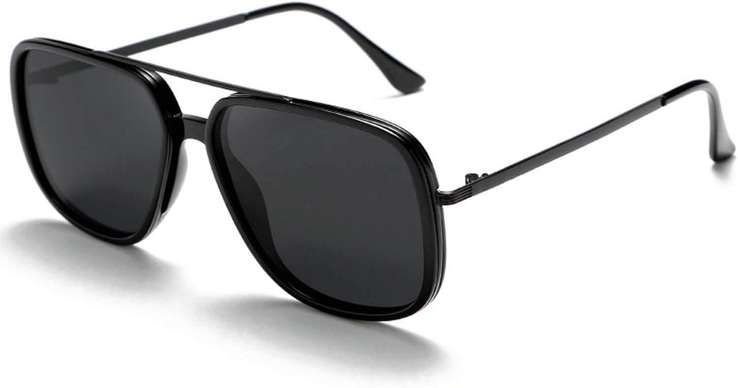 

Крупные поляризованные квадратные солнцезащитные очки для женщин 2025 года, роскошные модные металлические очки-пилот для мужчин, винтажные солнцезащитные очки UV400 mincl, C7